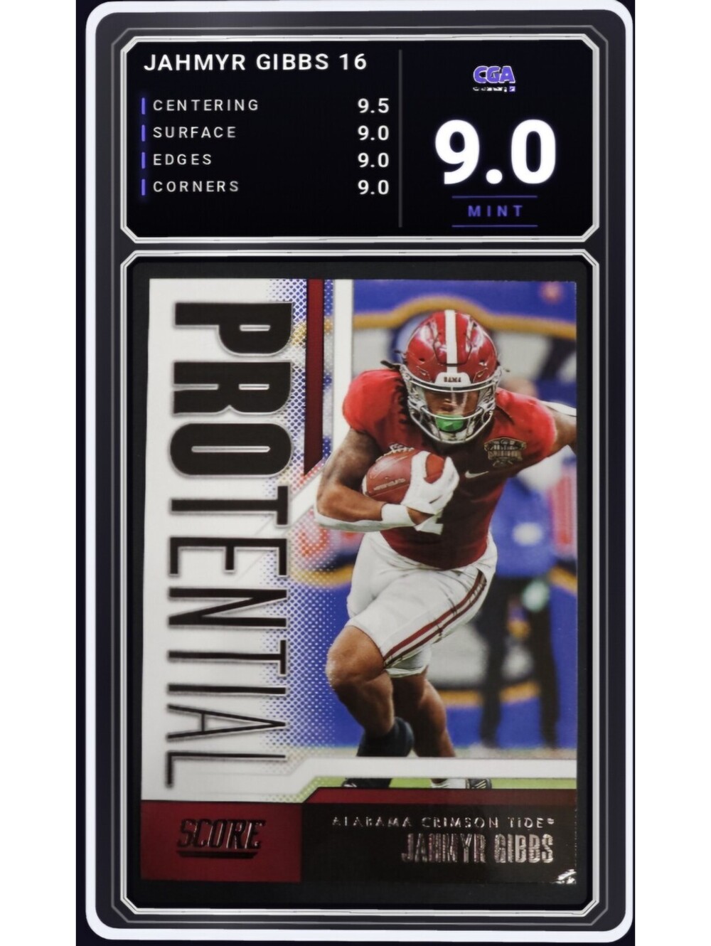 2023 Panini Score Protential #16 Jahmyr Gibbs RC Lions - CGA 9.0 Digital Grade